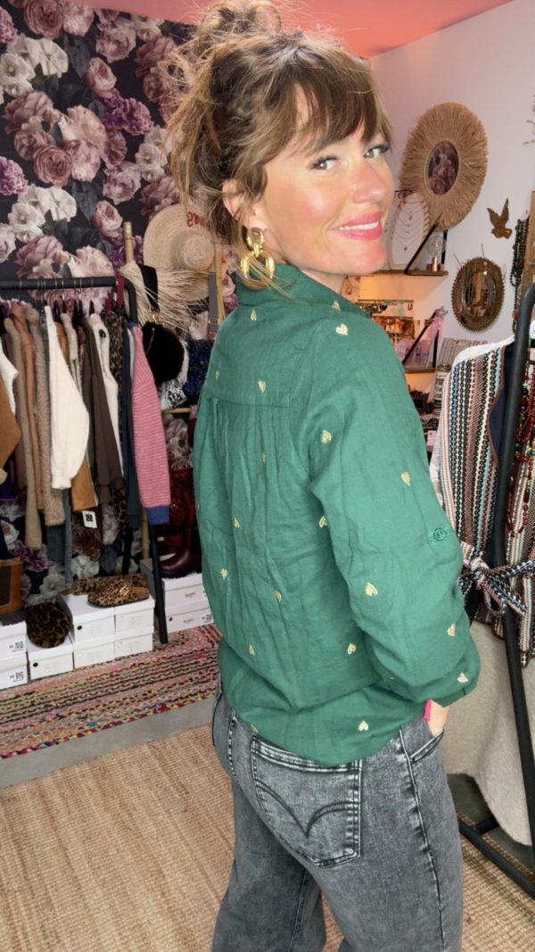 Chemise coeuur vert