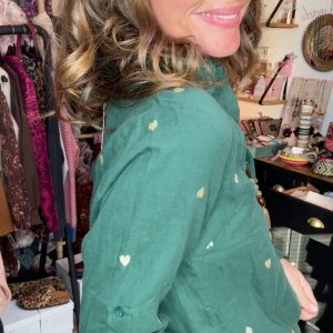 Chemise coeuur vert