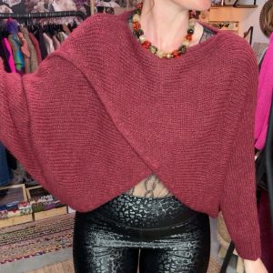 Pull revers’ bordeaux