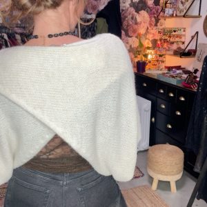 Pull revers’ écru